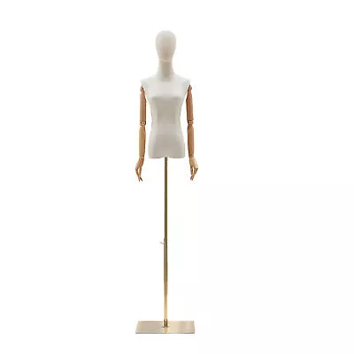Female Mannequin Torso Dress Clothing For Display With/Metal Stand Gold New • $114.99