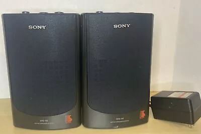 Sony SRS-68 Active Speaker System Vintage Mini Speaker Discman Work Great • $22