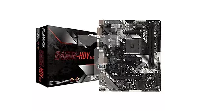 Asrock B450M-HDV R4.0 Motherboard (AM4 2x DDR4 DIMM Micro ATX) /T2AU • $259.27