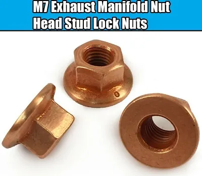 £9.44 • Buy 24x M7 Exhaust Manifold Nuts For BMW E36 E46 3 Series Copper Hex Head Stud Lock