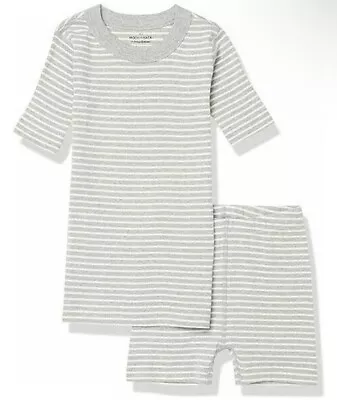 NWT | Moon And Back By Hanna Andersson 2-Piece Grey Stripe PJ Set Size 8 • $12.99