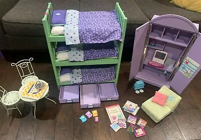 AMERICAN GIRL Triple Bunk Beds Set PLUS Computer Armoire Set PLUS Futon!! • $225