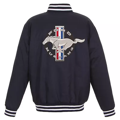 Ford Mustang  Poly Twill Jacket Embroidered  Patch Logos JH Design Navy • $139.99