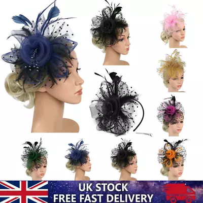 £7.99 • Buy Alice Headband Clip Feather Hair Fascinator Ladies Wedding Royal Ascot Races 