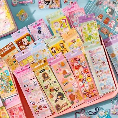 10pcs/pack Kawaii Cartoon Animals Travel Decorative Stickers Cute Handbook • £3.49