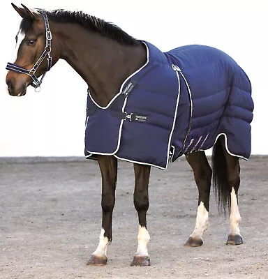 Horseware Rambo Optimo Stable Rug Bib Front HeavyWeight 400g Navy Blue 5'0 -7'3  • £205.95