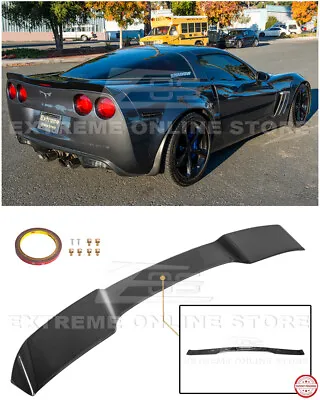 For 05-13 Corvette C6 | ZR1 Extended Style GLOSSY BLACK Rear Trunk Wing Spoiler • $249.99