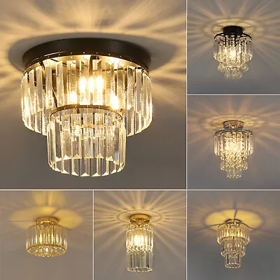 Modern LED Crystal Ceiling Lights Pendant Chandelier Lamp For Living Dining Room • £30.95