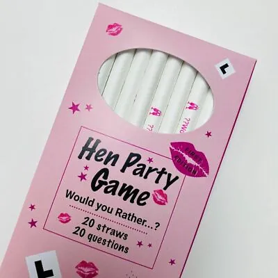 Hen Party Game - 'Would You Rather' Hen Party Straws - 20 Questions 20 Straws UK • £5.99
