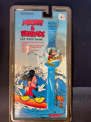NIB 1992 Tiger Electronic Disney Mickey & Friends Wrist Watch LCD Game Surfing • $75