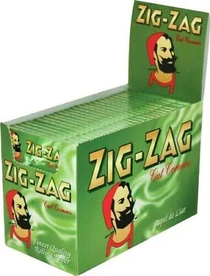 Zig Zag Regular Rolling Papers Green 50 - 100 Booklets - Standard Cut Corners • £8.95