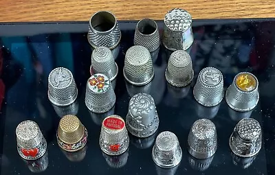 Lot Of 17 Mixed Metal Thimbles • $45