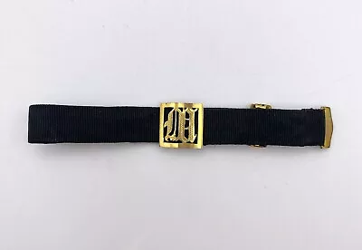 Antique Victoria Mourning Slider Bracelet 9ct Rolled Gold 'M' Initial 3.08g • £5.99