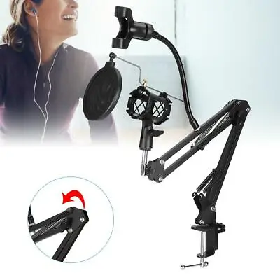 £11.80 • Buy New Microphone Stand Mount Studio Broadcast Boom Scissor Arm Holder Accessory