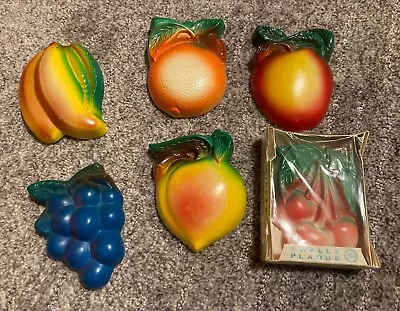 Vintage 1970 Miller Studio Chalkware Fruit Wall Plaques • $50