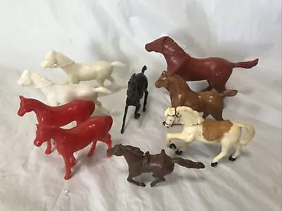 9 Vintage Miniature Plastic Horse Figurines • $9.99