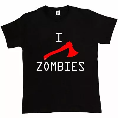 I Axe Zombies Living Dead Plague Of Undead Walking Dead Gift Mens T-Shirt • £7.99