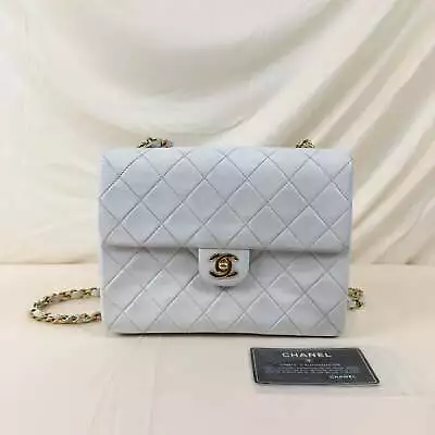 Chanel White Vintage Classic Square Flap Shoulder Bag Sku# 69636 • $3800