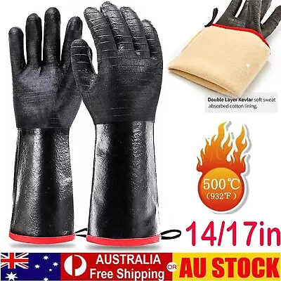 Welding Gloves Heat Resistant 14/17'' BBQ/Oven/MIG/TIG Welder Welder Gauntlets • $30.22