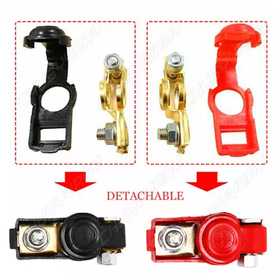 US Car Marine Battery Terminal Connectors Clamps Clip Head Charger Black Red 2X • $13.99