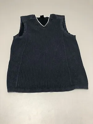 Nike Mens Golf Sweater Vest Sleeveless V-Neck Logo Mesh Panel Blue L Vintage Y2K • $2.06