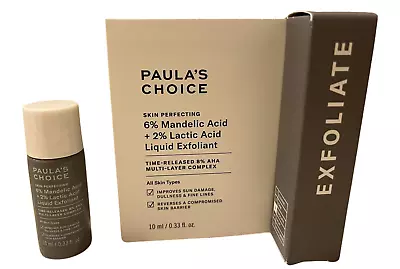 Paula’s Choice 6% Mandelic Acid + 2% Lactic Acid Liquid Exfoliant MINI (10ml)NIB • $14.50