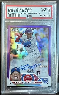 Christopher Morel 2023 Topps Chrome #RACMO PURPLE Rookie Auto /250 PSA 10 🔥 • $75