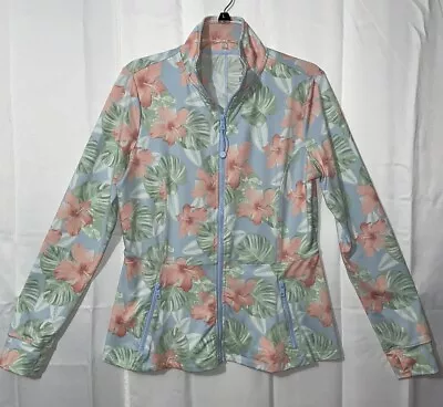 Tracy Anderson For G.I.L.I. Women's Floral Peplum Jacket Size Medium EUC • $13.47