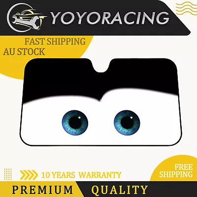 Black Eyes Car Windscreen Sun Shade Cover Anti-UV Aluminium Foil Heat Blocking • $75