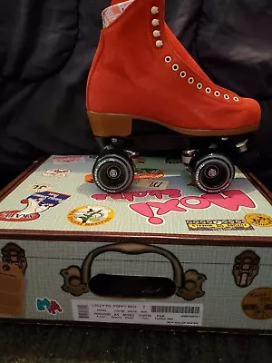 Moxi Roller Skates - Lolly Poppy Red Outdoor Skates Size 7 • $320