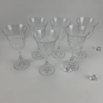 6 Vintage Fostoria Kimberly Water Magnum Wine Glass 24% Lead Crystal 7 3/8  • $29.89