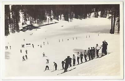 1940 Yosemite California - REAL PHOTO Snow Skiing - Mariposa County Postcard • $9.99