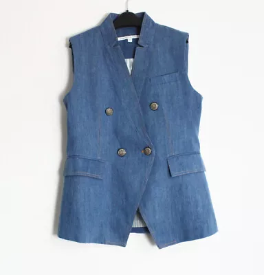 Veronica Beard Amika Denim Vest Blue Cosmo • $198