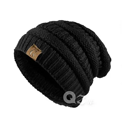 Women's Men Knit Slouchy Baggy Beanie Oversize Winter Hat Ski Fleece Slouchy Cap • $7.99