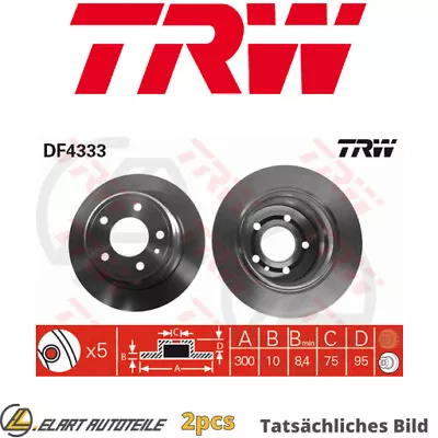 2x The Brake Disc For BMW 5 E34 M50 B25 5 STAGE REAR E34 5 TOURING E34 TRW • £124.13