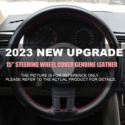 For MAZDA Car Steering Wheel Cover Leather New Black 15  Diameter • $26.99