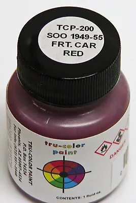 SOO LINE FREIGHT CAR RED TRU-COLOR AIR BRUSH READY PAINT HO O On30 Model TCP200 • $9.89