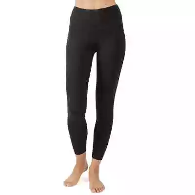 Yogalicious By Reflex Women's Lux High Rise Black Basic Ankle Legging MLXL NWT • $23.74