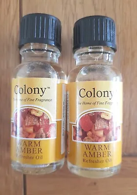 2 X COLONY REFRESHER OILS -Warm Amber Fragrance 15ML BOTTLES • £2.99