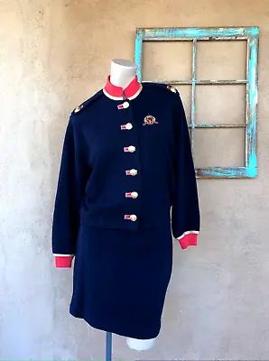 VTG 1990s Y2K St John Sport Skirt & Jacket Suit Military Style Sz S M L • £159.25