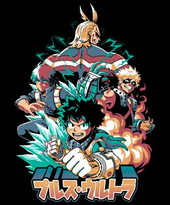 My Hero Academia Anime T-Shirt  XL 100% Cotton Midoriya Deku & All Might • £9.90