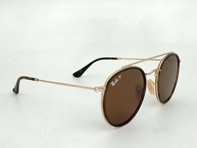 $139 • Buy Ray-Ban Polarised RB 3647-N Round Double Bridge Sunglasses - Gold/Tortoise/Brown