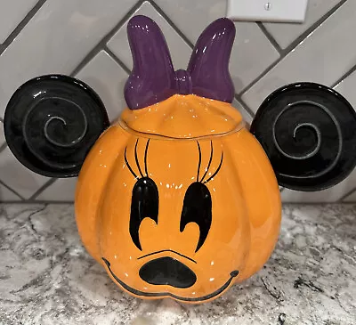 Disney Minnie Mouse Halloween Pumpkin Cookie Jar Canister • $63.99