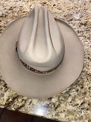 Vintage Older Lobo Stetson Silver Belly 5X Beaver Cowboy Hat Western 7 3/8 • $199