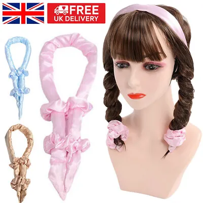 Women Heatless Lazy Curling Rod Headband Sleep Waves No Heat Curlers Ribbon • £4.89