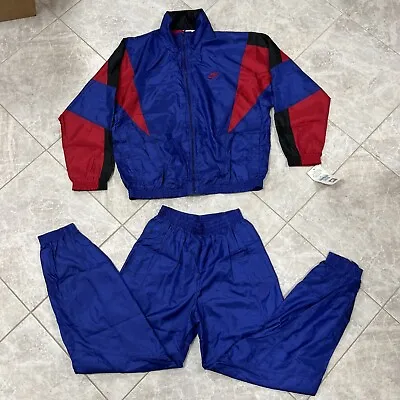 Vintage Rare Nike Windbreaker Suit Mens Medium Jacket/Pants Blue Ankle Zip - NWT • $341.85