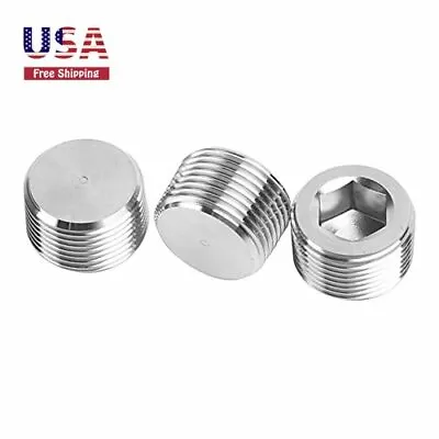 1/2  NPT Male Socket Allen Hex Head Pipe Plugs Fitting Countersunk  End Cap 3PCS • $17.99