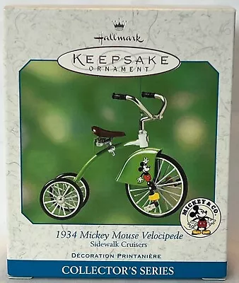 2001 Hallmark 1934 MICKEY MOUSE VELOCIPEDE Ornament Sidewalk Cruisers #5 Disney • £24.28