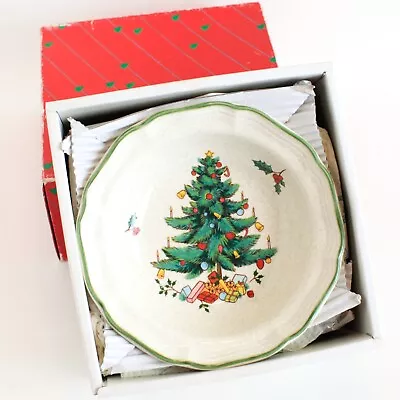 4 Mikasa Christmas Festive Season Rimmed Fruit Dessert Cereal Bowls 7 1/4” EB451 • $48