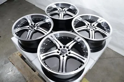 Kudo Racing Utopia 17x7.5 5x100 5x114.3 Black W/Polish Face Wheels Rims Civic • $544